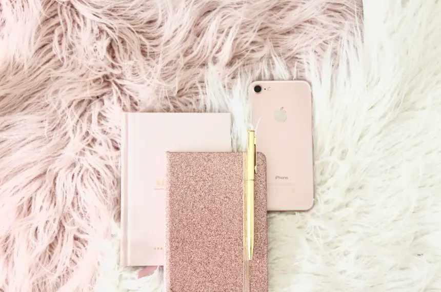 a pink journal