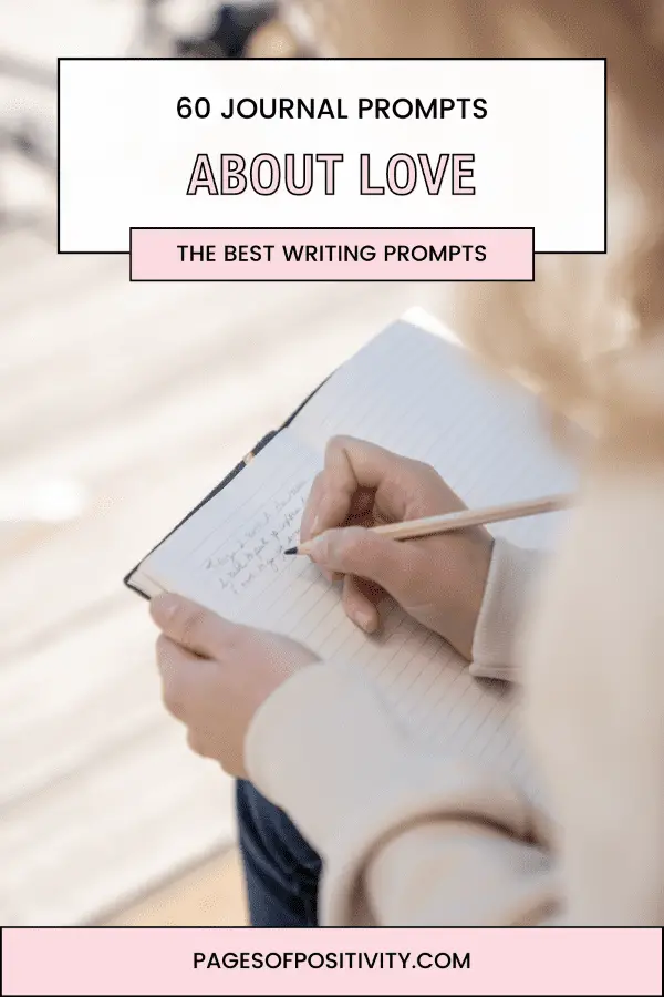 a pin for a blog post about journal prompts for love