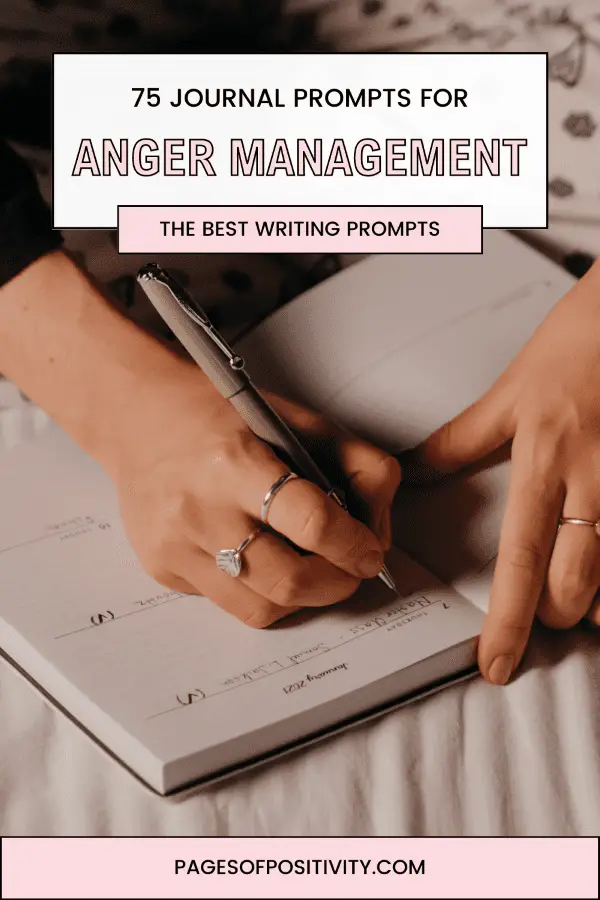 a pin for a blog post about journal prompts for anger management