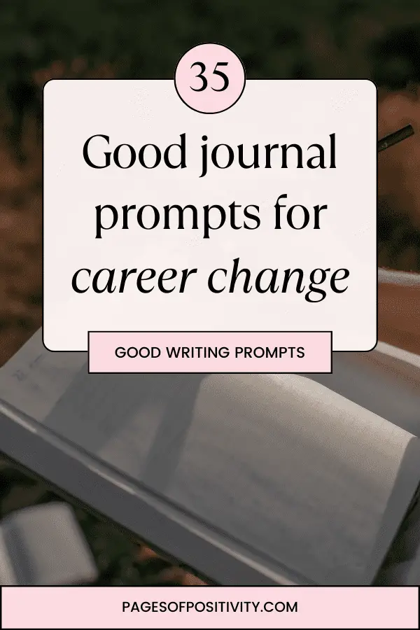 a pin for a blog post about journal prompts for career change