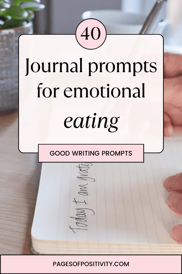 a pin for a blog post about journal prompts for emotional eating