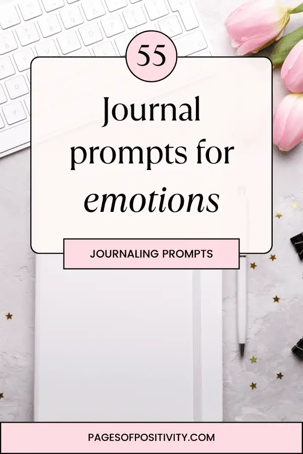 a pin that says in a large font journal prompts for emotions