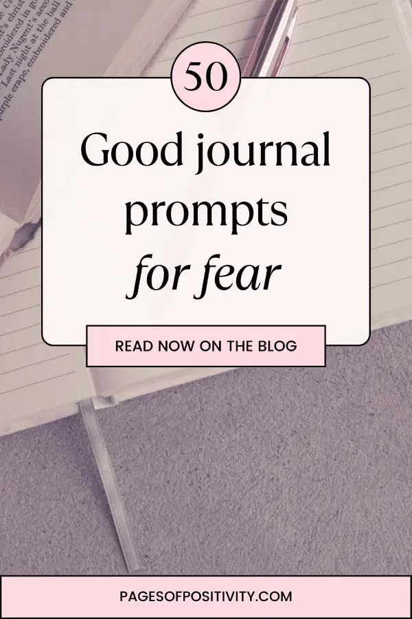 a pin for a blog post about journal prompts about fear