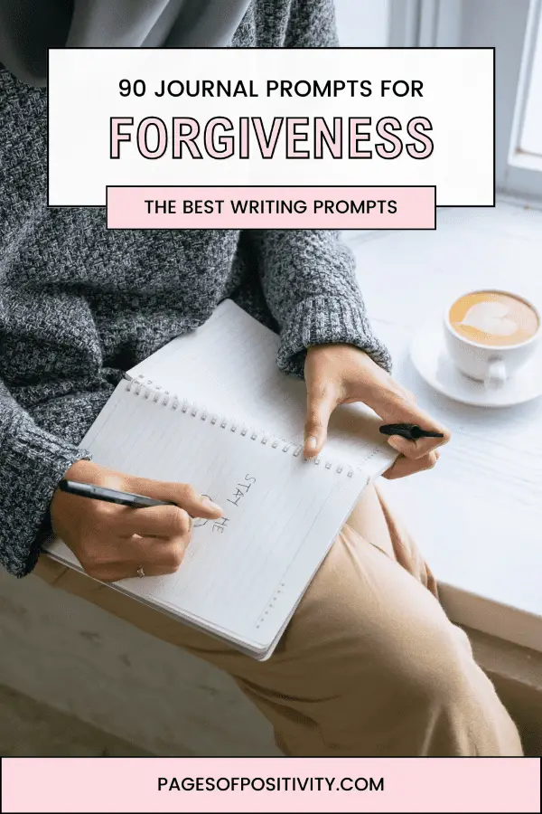 a pin for a blog post about forgiveness journal promprs