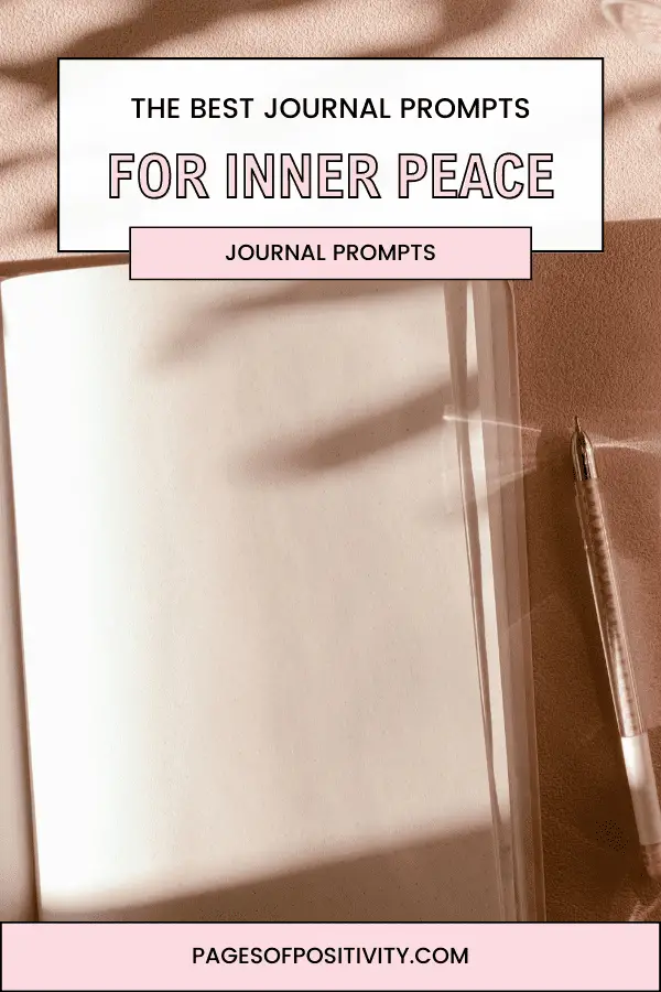 a pin for a blog post about writing prompts for inner peace