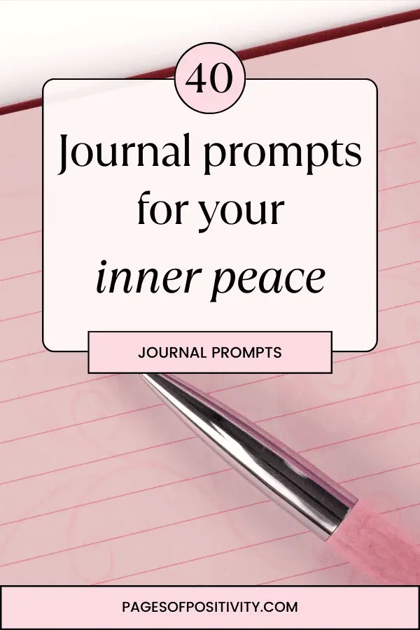 a pin for a blog post about journal prompts for inner peace