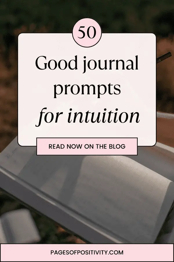 a pin for a blog post about intuition journal prompts