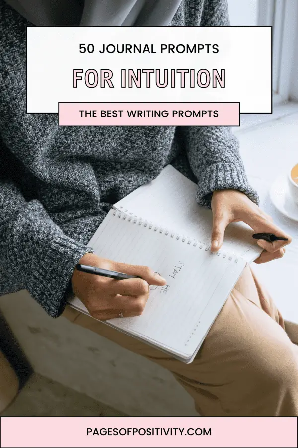 a pin for a blog post about journal prompts for intuition