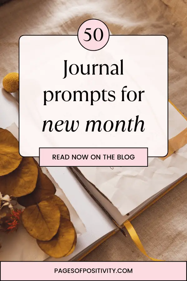 a pin for a blog post about journal prompts for the new month