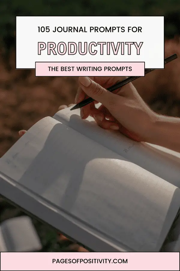 a pin for a blog post about journal prompts for productivity