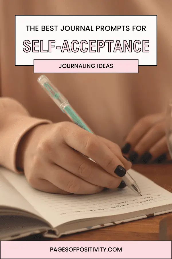 a pin for a blog post about journal prompts for self-acceptance