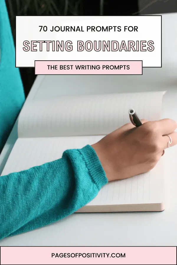 a pin for a blog post about journal prompts for setting boundaries