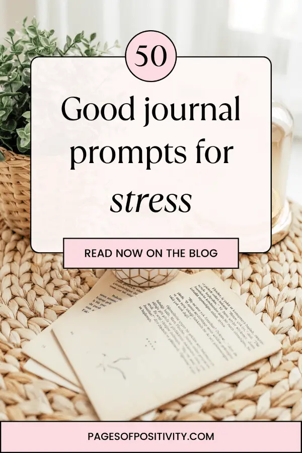 a pin for a blog post about journal prompts for stress