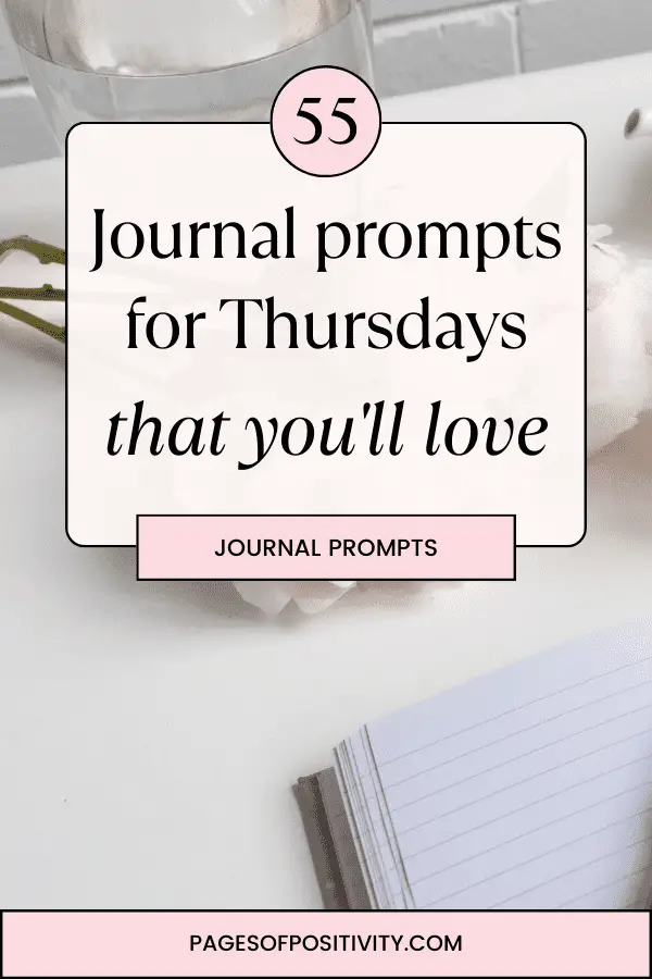 a pin that says in a large font journal prompts for thursdays