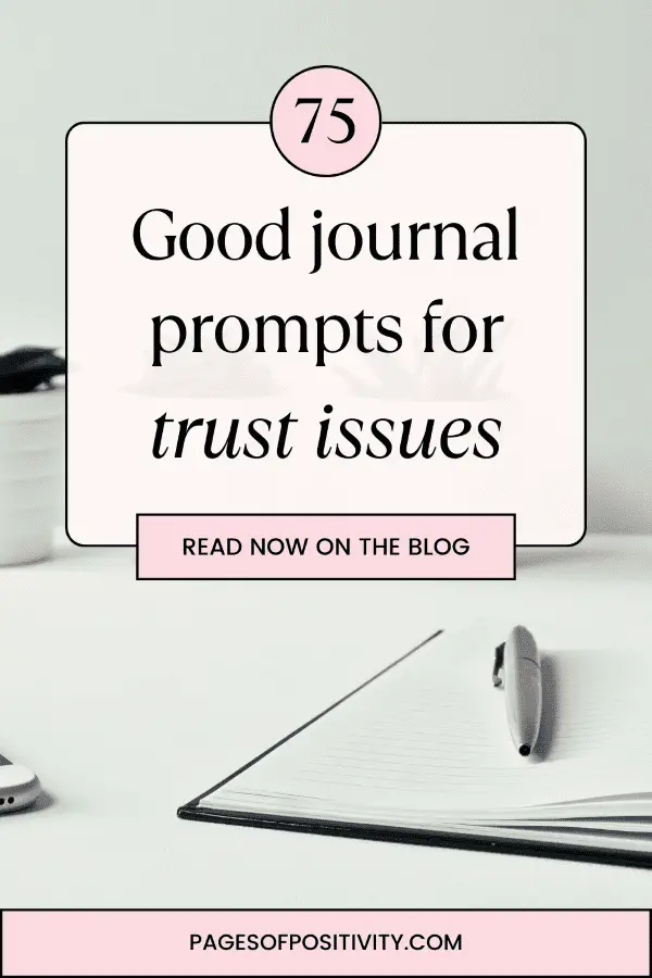 a pin for a blog post about journal prompts for trust issues