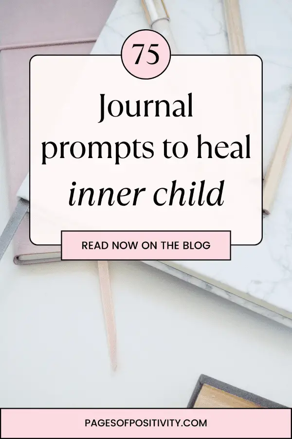a featured image for a blog post about journal prompts for healing your inner child
