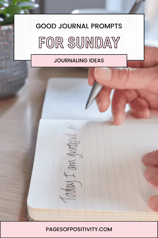 a pin for a blog post about journal prompts for sunday