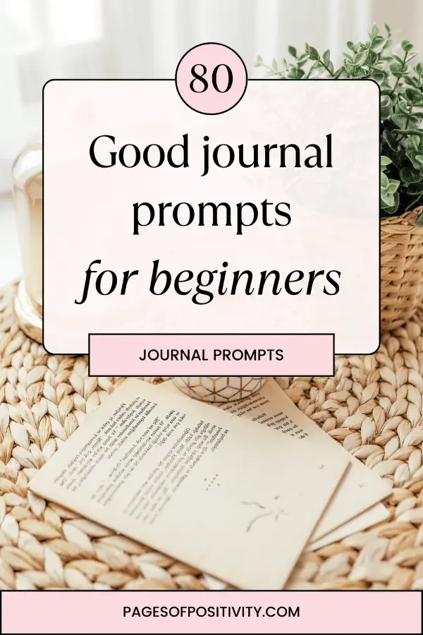 a pin that says in a large font journal prompts for beginners