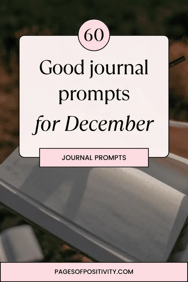 a pin that says in a large font journal prompts for december