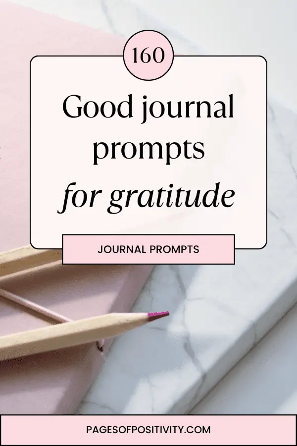 a pin that says in a large font journal prompts for gratitude