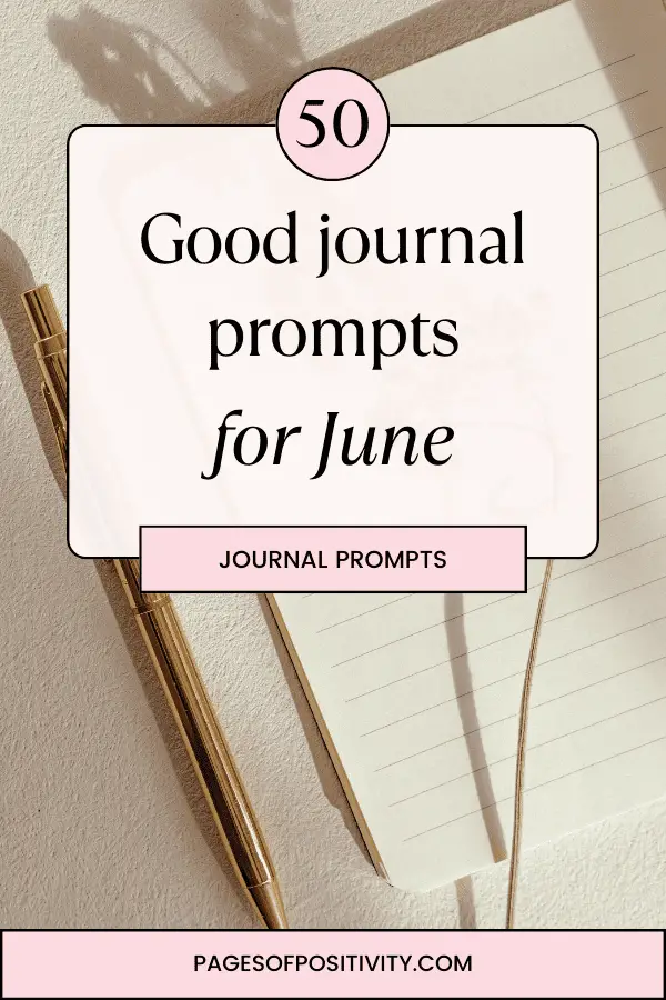 a pin for a blog post about journal prompts for june