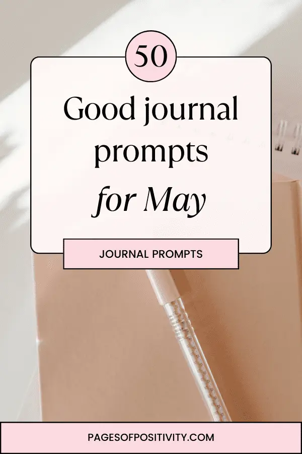 a pin for a blog post about journal prompts for may