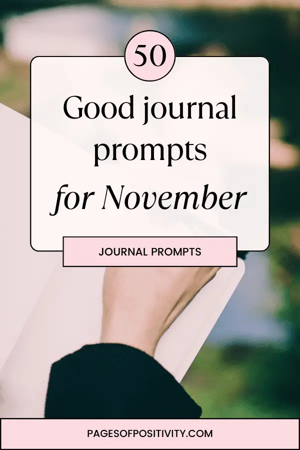a pin for a blog post about november journal prompts