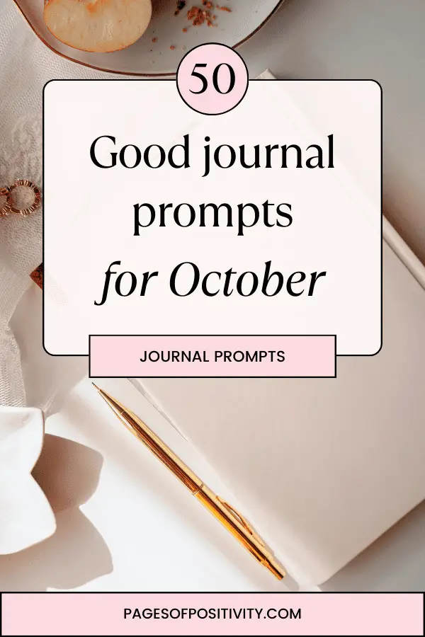 a pin for a blog post about october journal prompts