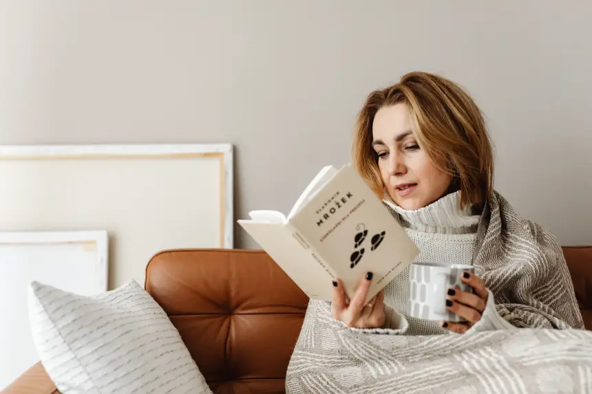 a woman reading