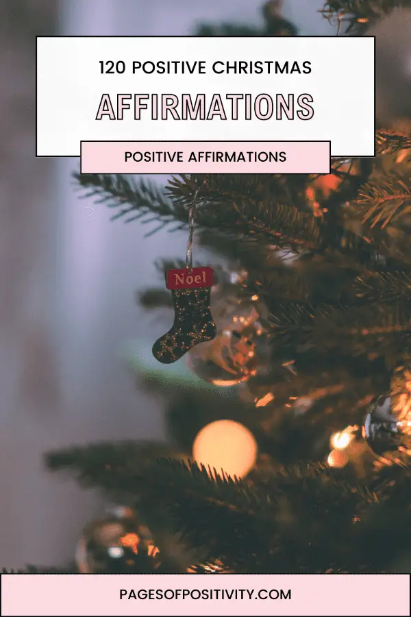a pin that says in a large font affirmations for christmas