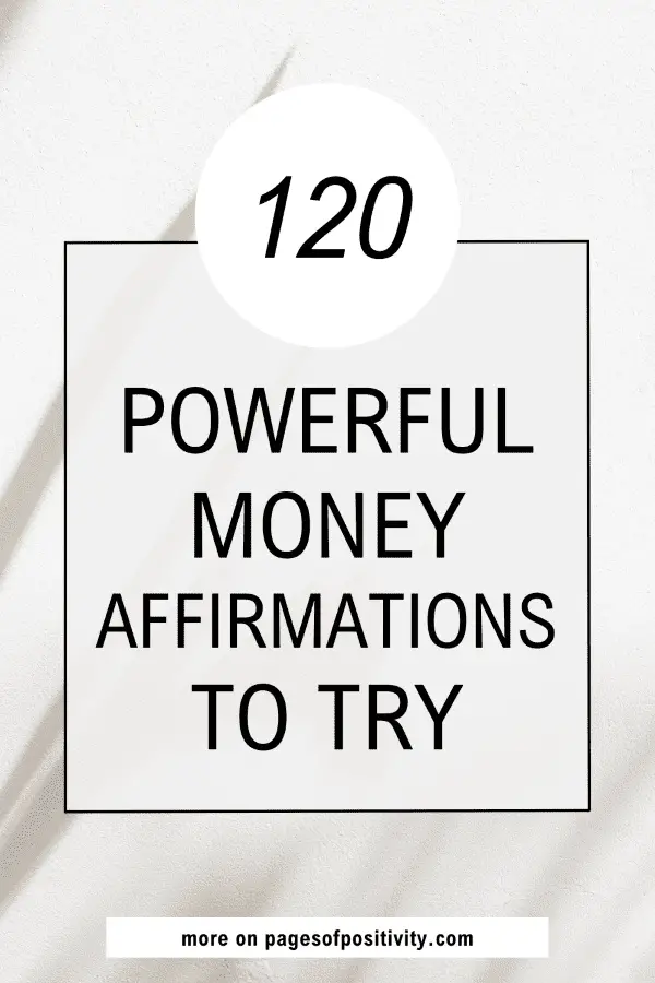 a pin for a blog post about affirmations for money