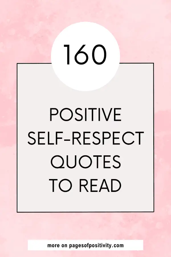 a pin for a blog post about self-respect quotes