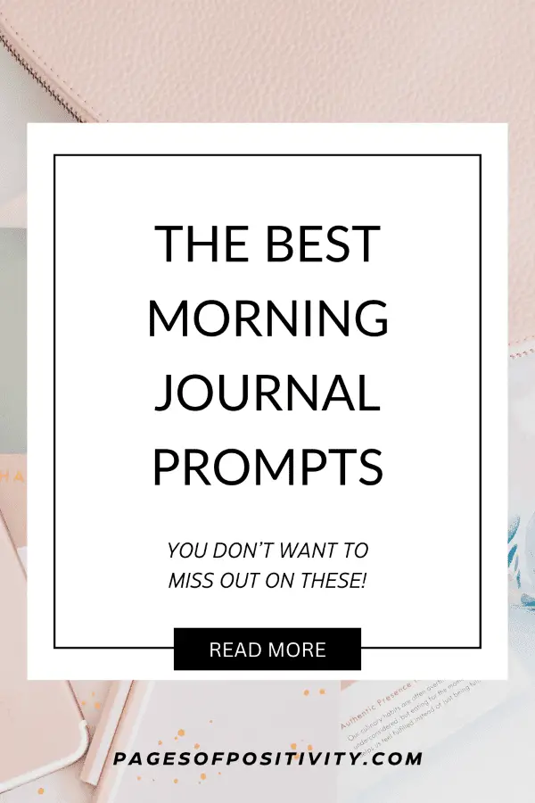 a pin for a blog post about morning journal prompts