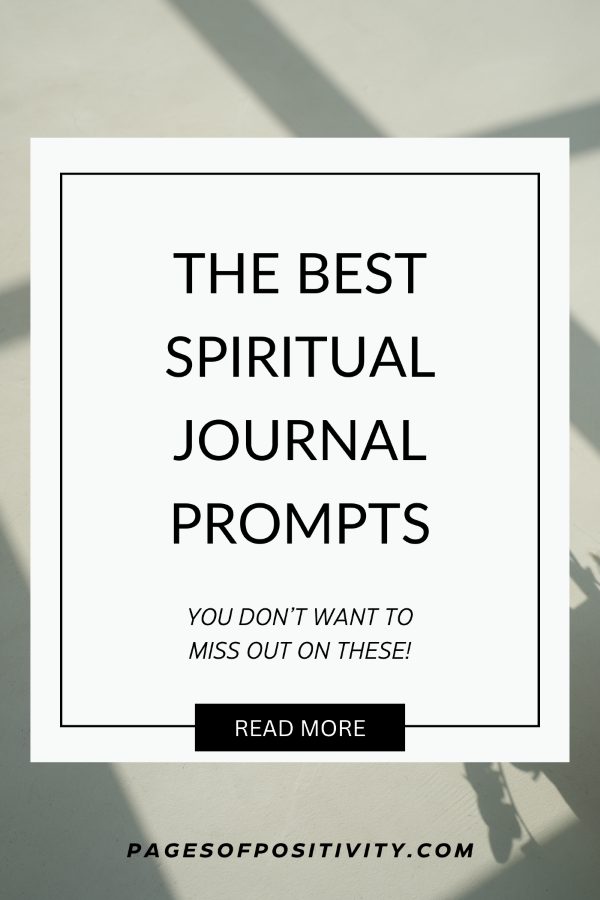 a pin for a blog post about spirituality journal prompts