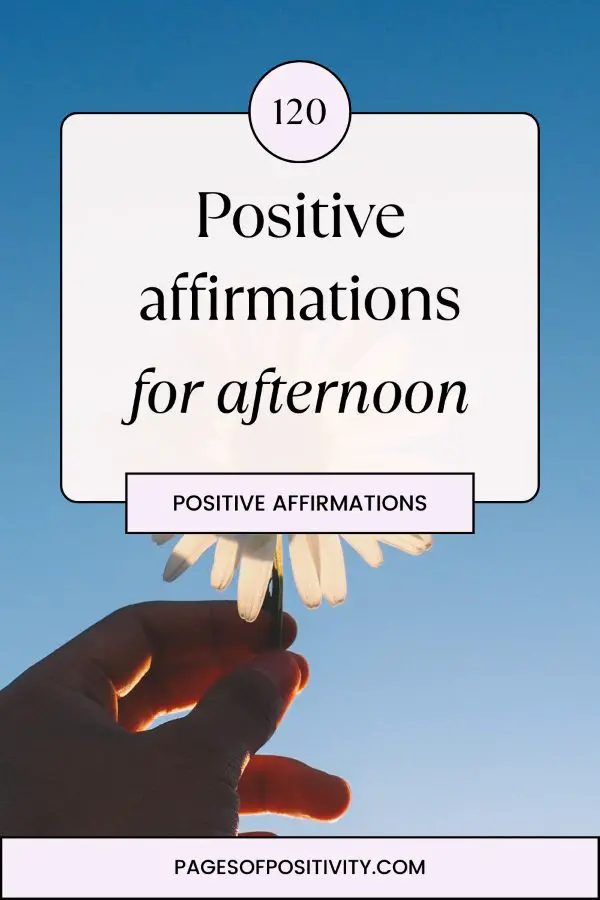 a pin that says in a large font afternoon affirmations