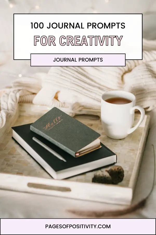 a pin for a blog post about creative journal prompts
