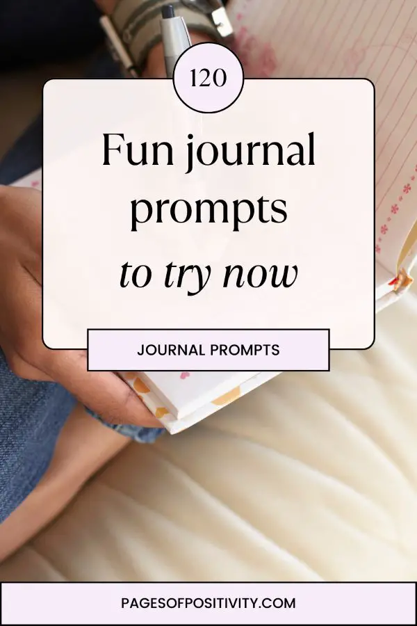 a pin that says in a large font fun journal prompts