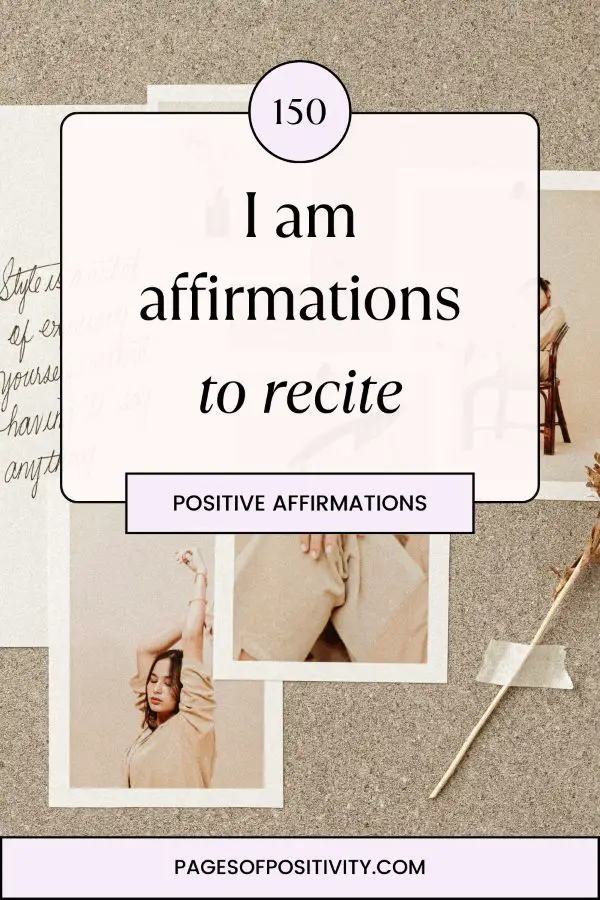 a pin that says in a large font i am affirmations