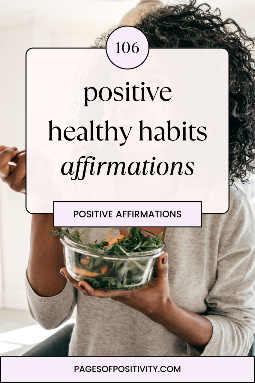 106 Powerful Affirmations for Healthy Habits and Wellness