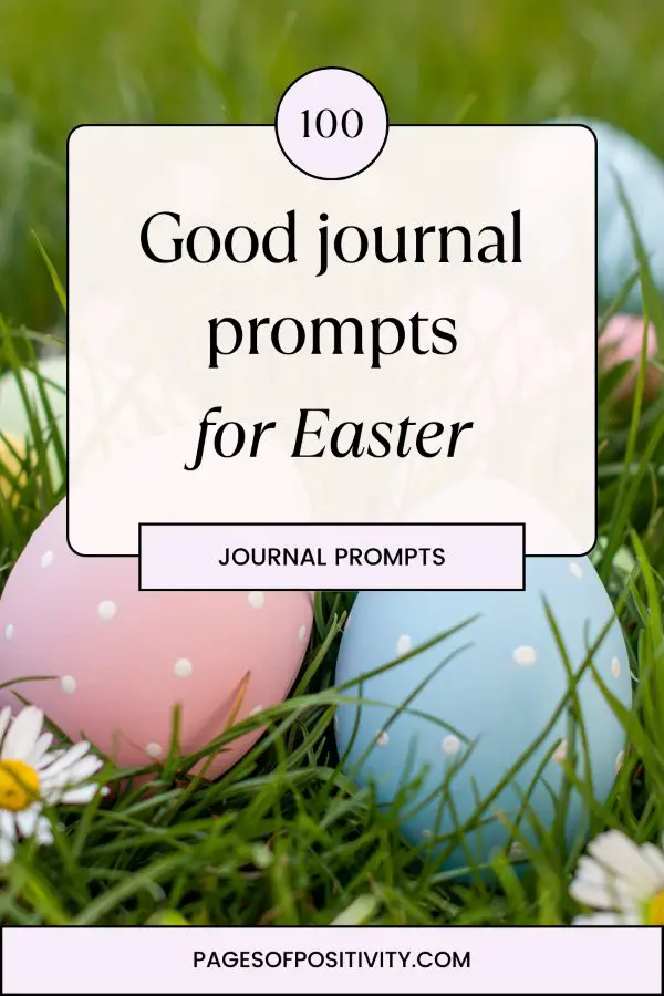 a pin that says in a large font Easter writing prompts