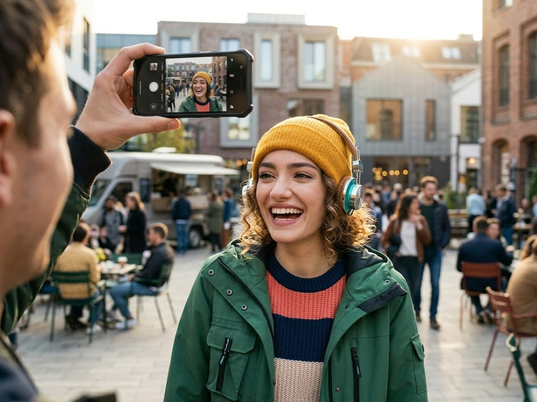 a featured image for a blog post about selfie captions