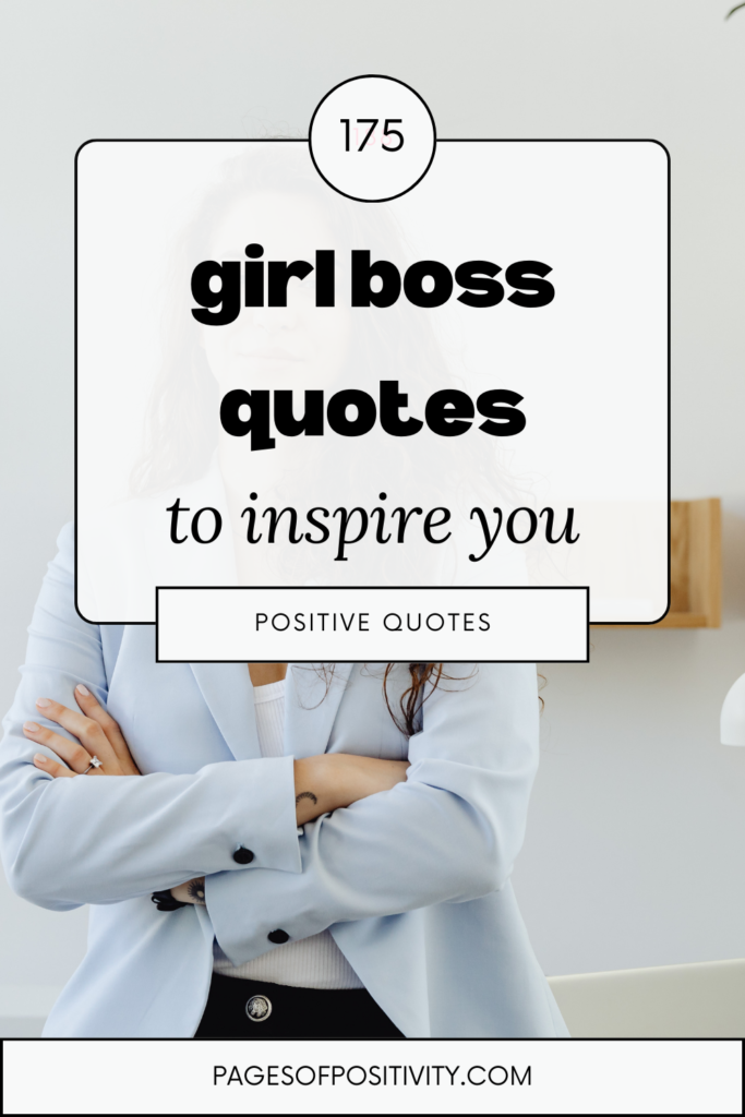 a pin that says in a large font girl boss quotes