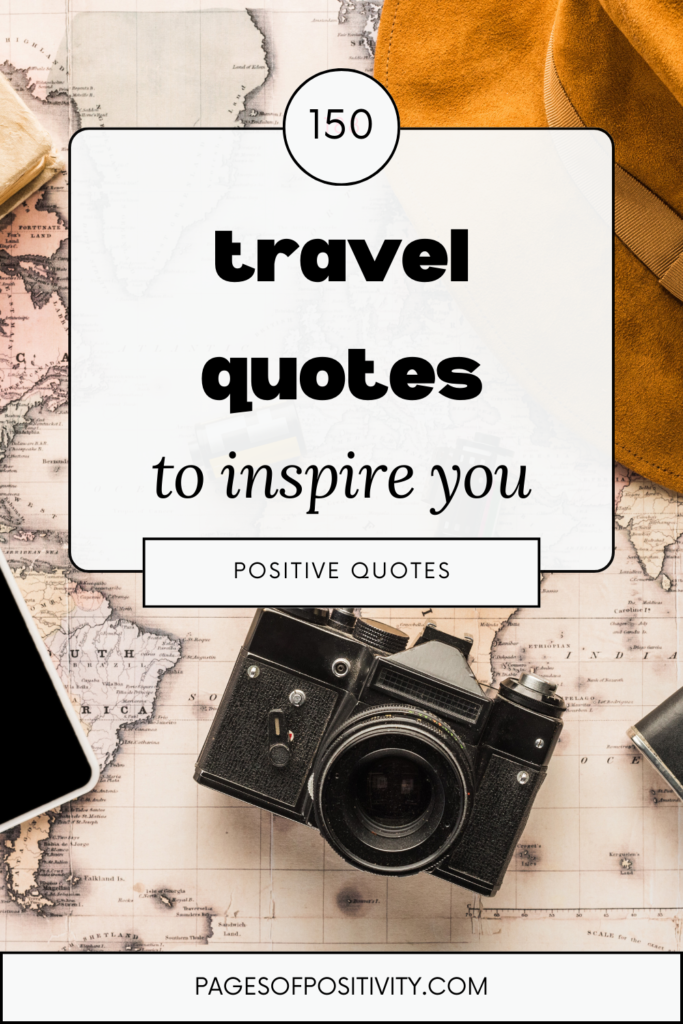 a pin that says in a large font travel quotes