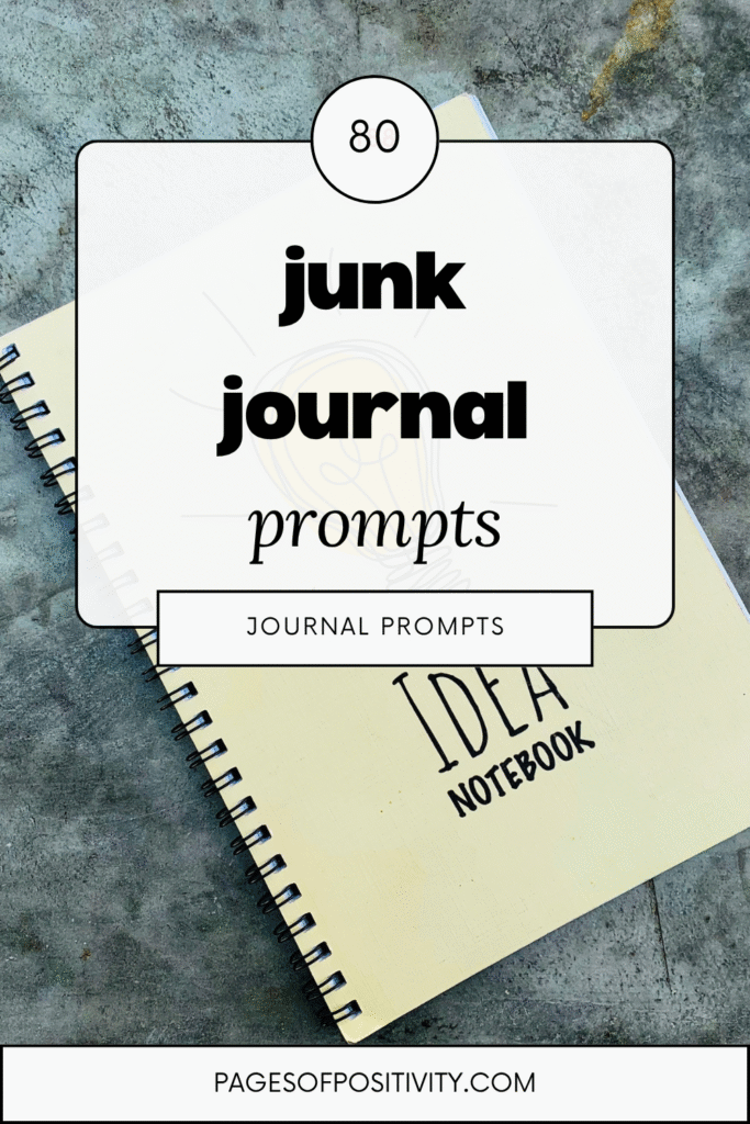 a pin that says in a large font junk journal prompts
