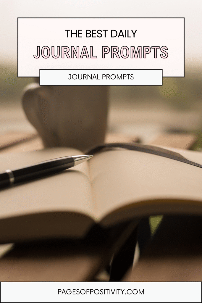 a pin that says in a large font daily journal prompts