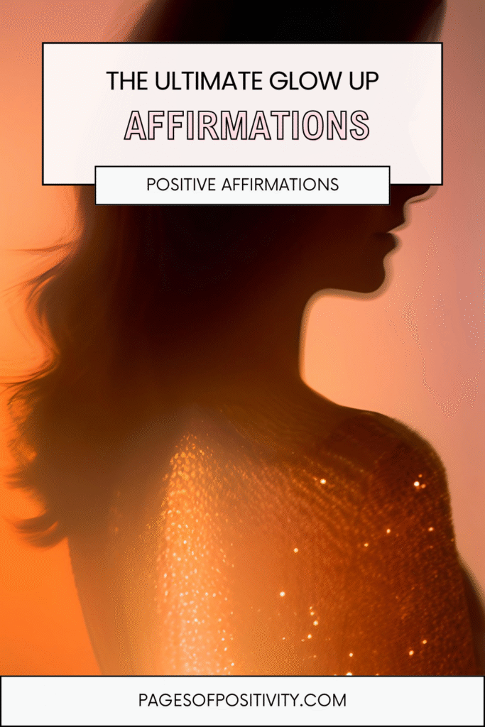 a pin that says in a large font glow up affirmations