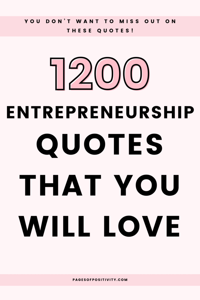 a pin that says in a large font entrepreneurship quotes