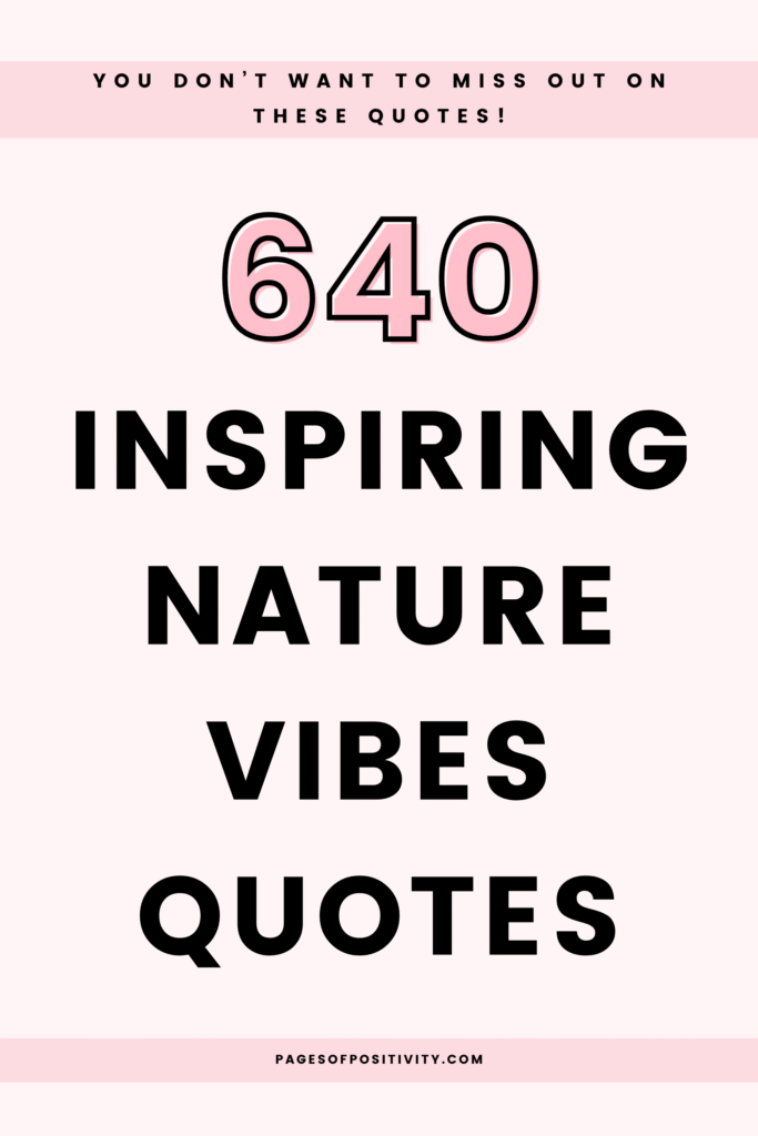 a pin that says in a large font nature vibes quotes