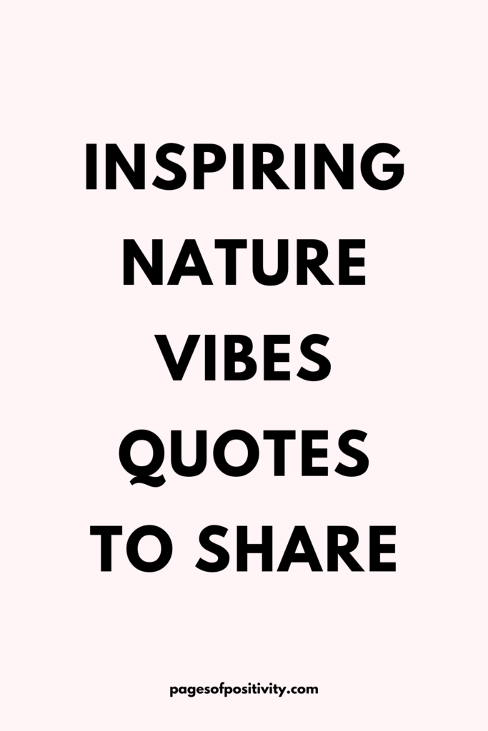 a pin that says in a large font nature vibes quotes