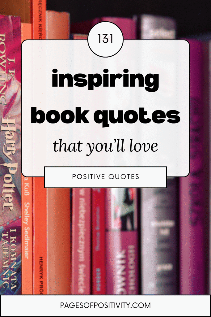 a pin that says in a large font book quotes